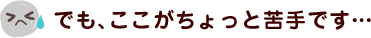 でも、ここがちょっと苦手です